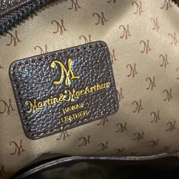 MARTIN & McAUTHUR Leather Sling Backpack Convertible Bag Large 16x …Brown main image 5